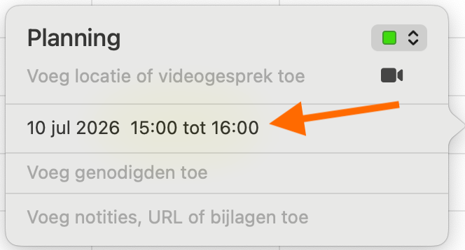 iCal terugkeerpatroon wijzigen