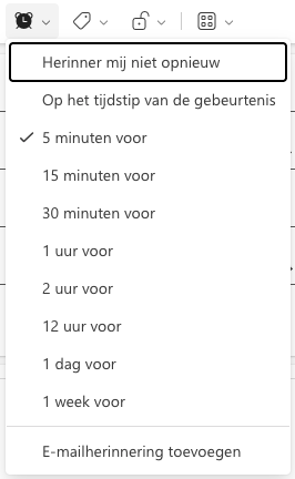 Zo zet je een Agenda herinnering aan
